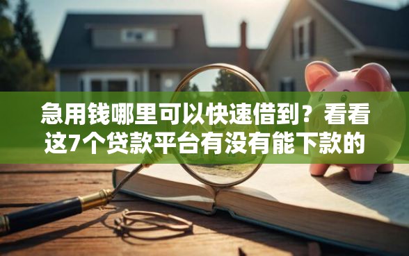 急用钱哪里可以快速借到？看看这7个贷款平台有没有能下款的