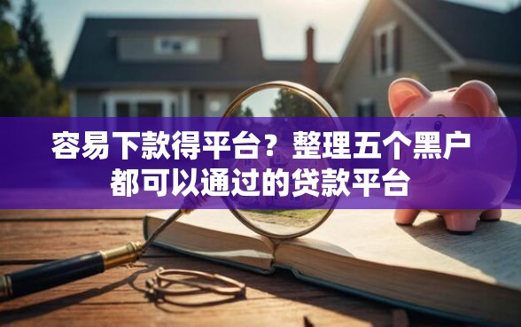 容易下款得平台？整理五个黑户都可以通过的贷款平台