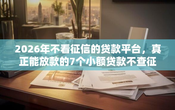2026年不看征信的贷款平台，真正能放款的7个小额贷款不查征信的软件推荐