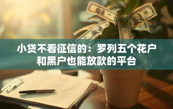 小贷不看征信的：罗列五个花户和黑户也能放款的平台