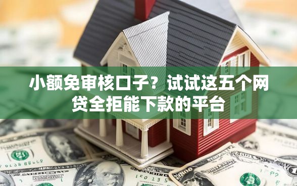 小额免审核口子？试试这五个网贷全拒能下款的平台