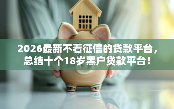 2026最新不看征信的贷款平台，总结十个18岁黑户贷款平台！