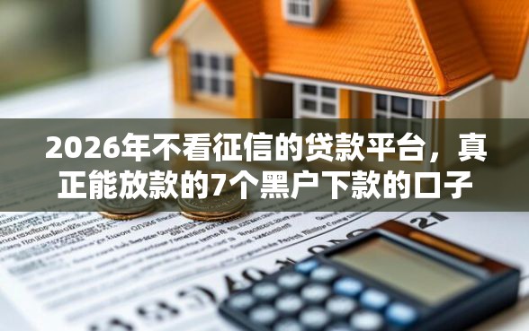 2026年不看征信的贷款平台，真正能放款的7个黑户下款的口子还推荐
