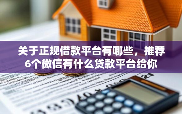 关于正规借款平台有哪些，推荐6个微信有什么贷款平台给你