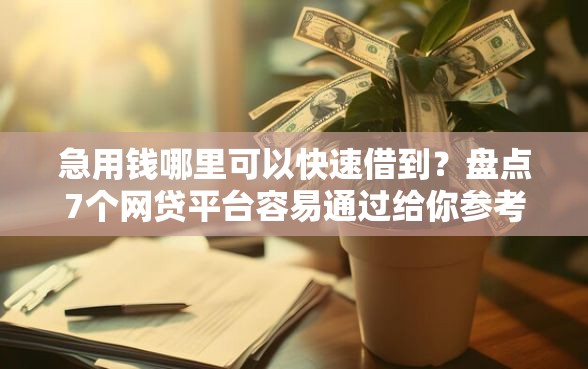 急用钱哪里可以快速借到？盘点7个网贷平台容易通过给你参考