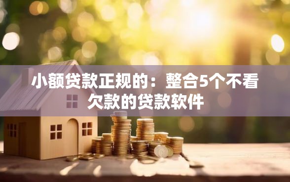 小额贷款正规的：整合5个不看欠款的贷款软件