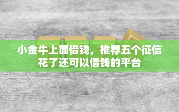 小金牛上面借钱，推荐五个征信花了还可以借钱的平台