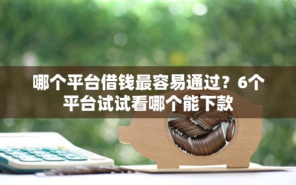 哪个平台借钱最容易通过？6个平台试试看哪个能下款