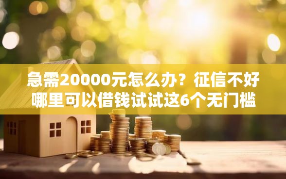 急需20000元怎么办?征信不好哪里可以借钱试试这6个无门槛平台 急需20000元怎么办?征信不好哪里可以借钱试试这6个无门槛平台