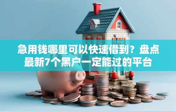 急用钱哪里可以快速借到？盘点最新7个黑户一定能过的平台