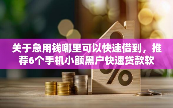 关于急用钱哪里可以快速借到，推荐6个手机小额黑户快速贷款软件给你
