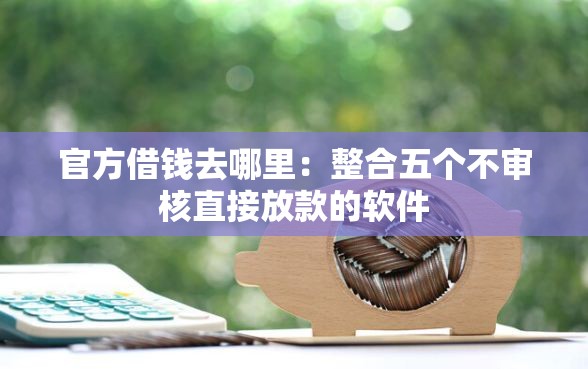 官方借钱去哪里：整合五个不审核直接放款的软件