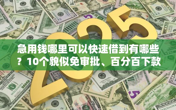 急用钱哪里可以快速借到有哪些？10个貌似免审批、百分百下款无视黑白户网贷口子合集