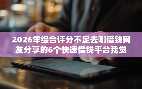 2026年综合评分不足去哪借钱网友分享的6个快速借钱平台我觉得不错！