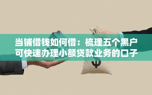 当铺借钱如何借：梳理五个黑户可快速办理小额贷款业务的口子