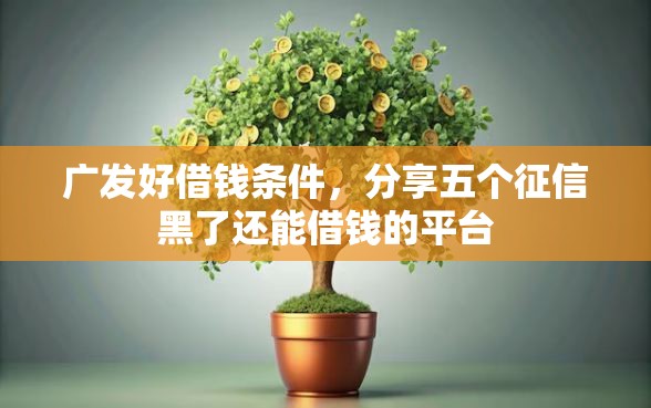 广发好借钱条件，分享五个征信黑了还能借钱的平台