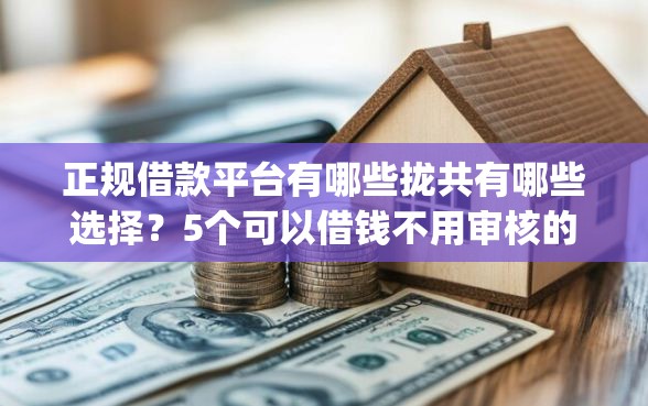 正规借款平台有哪些拢共有哪些选择？5个可以借钱不用审核的app详解