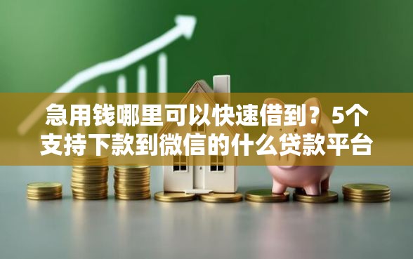 急用钱哪里可以快速借到？5个支持下款到微信的什么贷款平台不查征信
