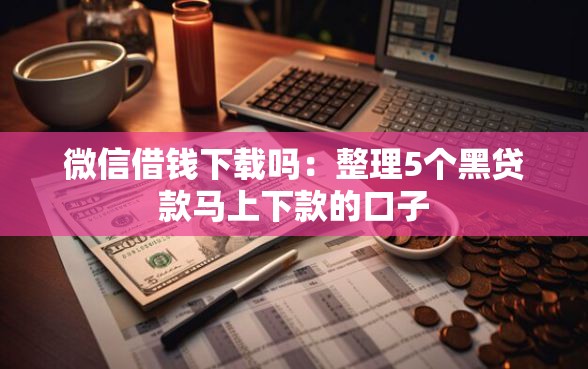 微信借钱下载吗：整理5个黑贷款马上下款的口子
