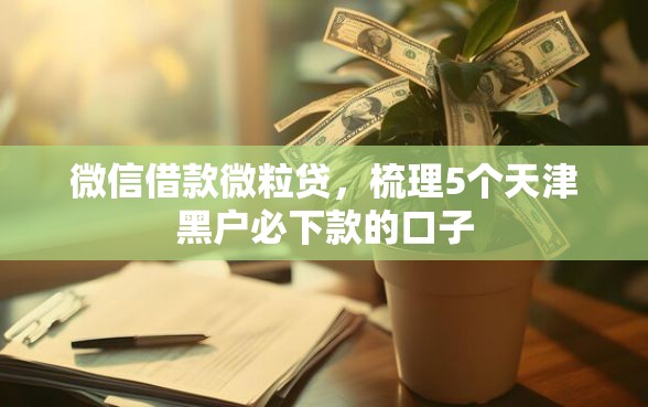 微信借款微粒贷,梳理5个天津黑户必下款的口子 微信借款微粒贷,梳理5个天津黑户必下款的口子