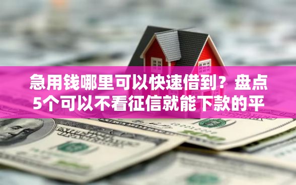 急用钱哪里可以快速借到？盘点5个可以不看征信就能下款的平台给你参考