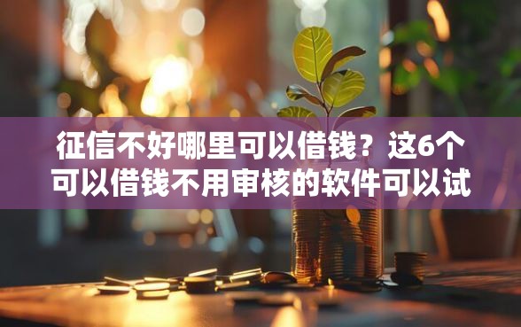 征信不好哪里可以借钱？这6个可以借钱不用审核的软件可以试试