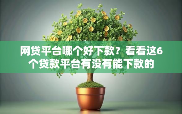 网贷平台哪个好下款？看看这6个贷款平台有没有能下款的