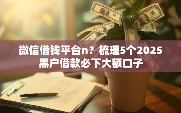 微信借钱平台n？梳理5个2025黑户借款必下大额口子