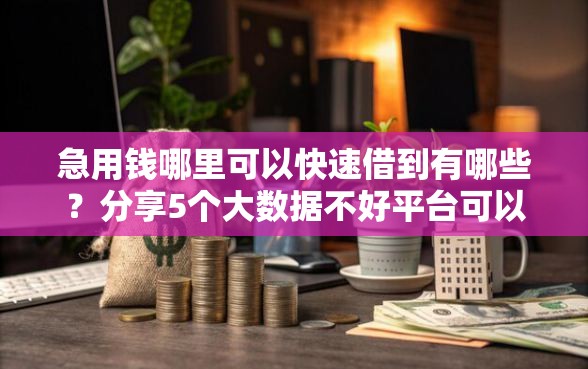 急用钱哪里可以快速借到有哪些？分享5个大数据不好平台可以借钱
