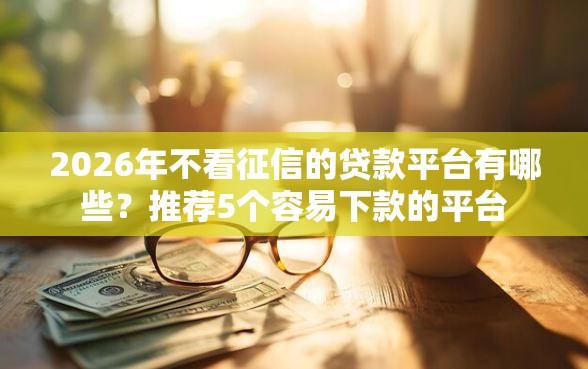 2026年不看征信的贷款平台有哪些？推荐5个容易下款的平台