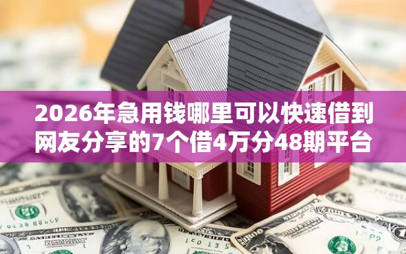 2026年急用钱哪里可以快速借到网友分享的7个借4万分48期平台我觉得不错！