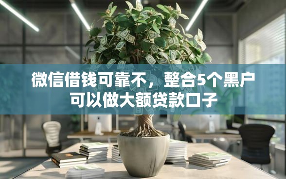 微信借钱可靠不，整合5个黑户可以做大额贷款口子