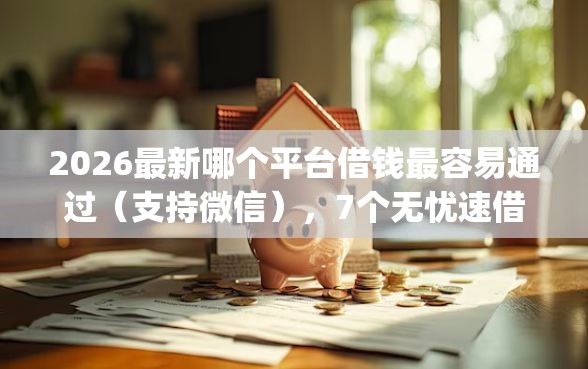 2026最新哪个平台借钱最容易通过（支持微信），7个无忧速借当天放款的app无私分享