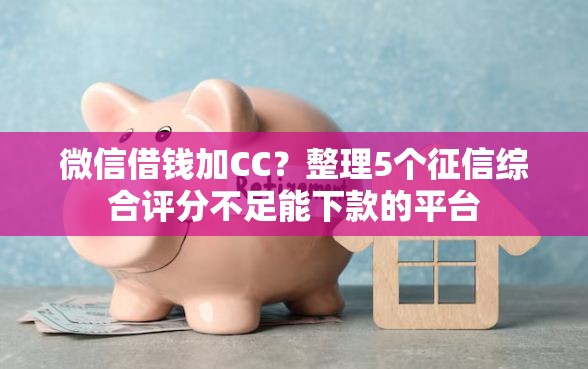 微信借钱加CC？整理5个征信综合评分不足能下款的平台