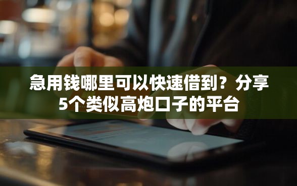 急用钱哪里可以快速借到?分享5个类似高炮口子的平台 急用钱哪里可以快速借到?分享5个类似高炮口子的平台