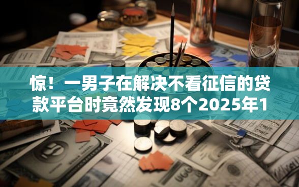 惊！一男子在解决不看征信的贷款平台时竟然发现8个2025年12月放水口子，事后分享了出来