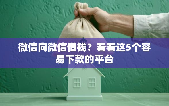 微信向微信借钱？看看这5个容易下款的平台