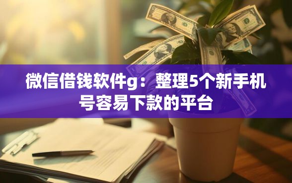 微信借钱软件g：整理5个新手机号容易下款的平台