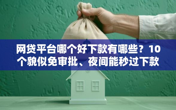网贷平台哪个好下款有哪些？10个貌似免审批、夜间能秒过下款的口子合集