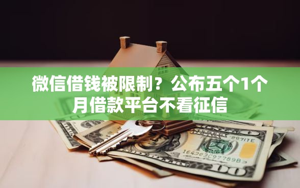 微信借钱被限制？公布五个1个月借款平台不看征信