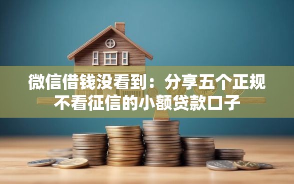 微信借钱没看到：分享五个正规不看征信的小额贷款口子