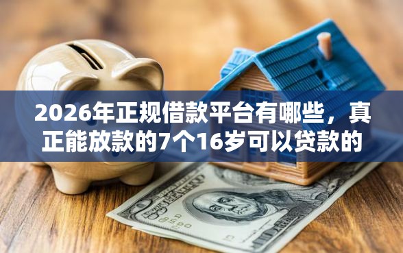 2026年正规借款平台有哪些，真正能放款的7个16岁可以贷款的平台推荐
