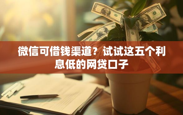 微信可借钱渠道？试试这五个利息低的网贷口子