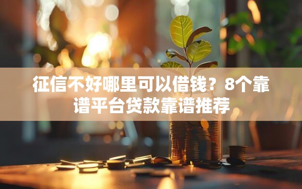 征信不好哪里可以借钱？8个靠谱平台贷款靠谱推荐