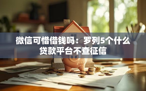 微信可惜借钱吗：罗列5个什么贷款平台不查征信