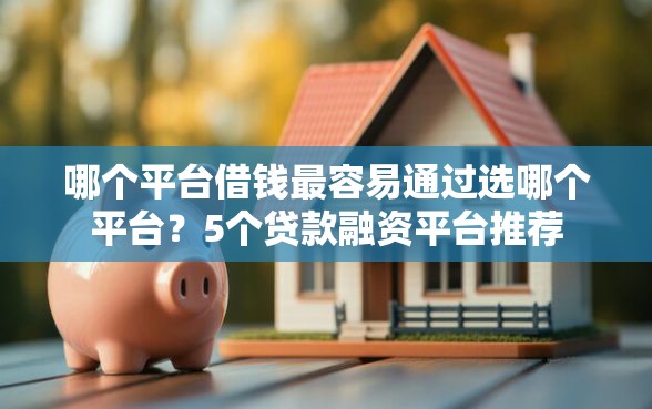 哪个平台借钱最容易通过选哪个平台？5个贷款融资平台推荐