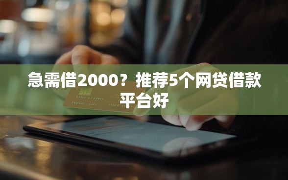 急需借2000？推荐5个网贷借款平台好