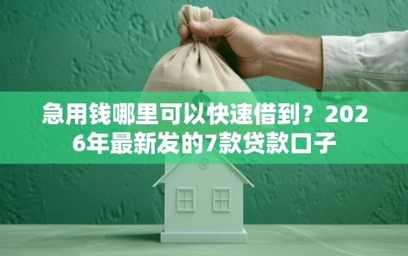急用钱哪里可以快速借到？2026年最新发的7款贷款口子