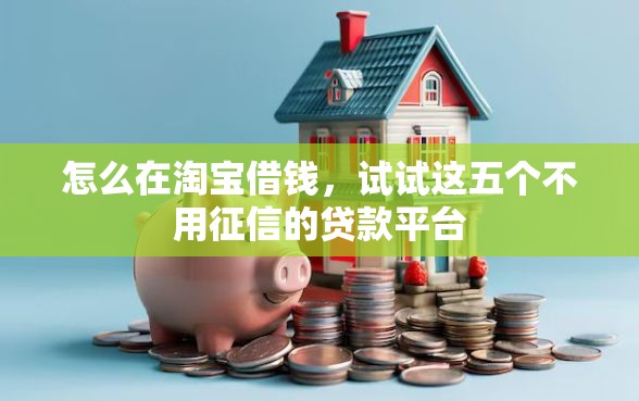 怎么在淘宝借钱，试试这五个不用征信的贷款平台