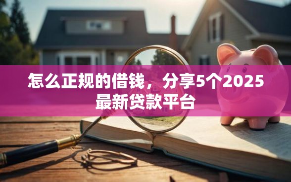 怎么正规的借钱，分享5个2025最新贷款平台